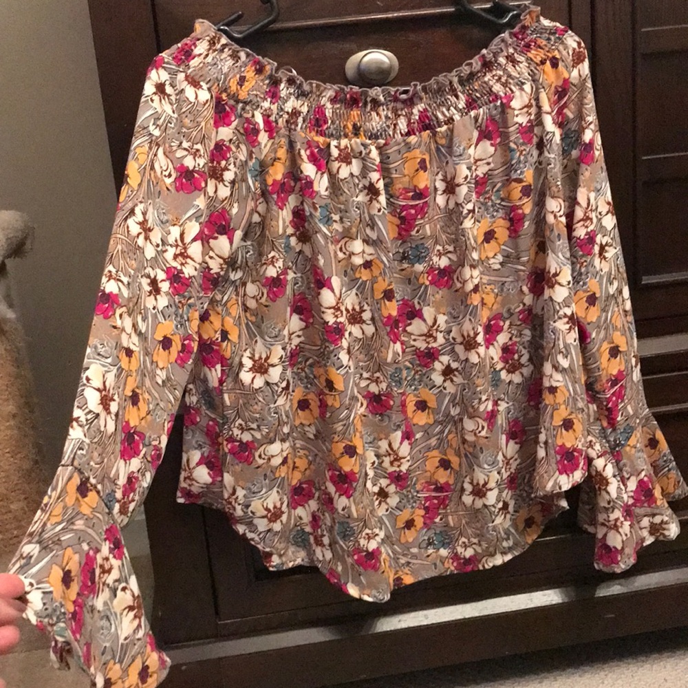 Off the shoulder flower top